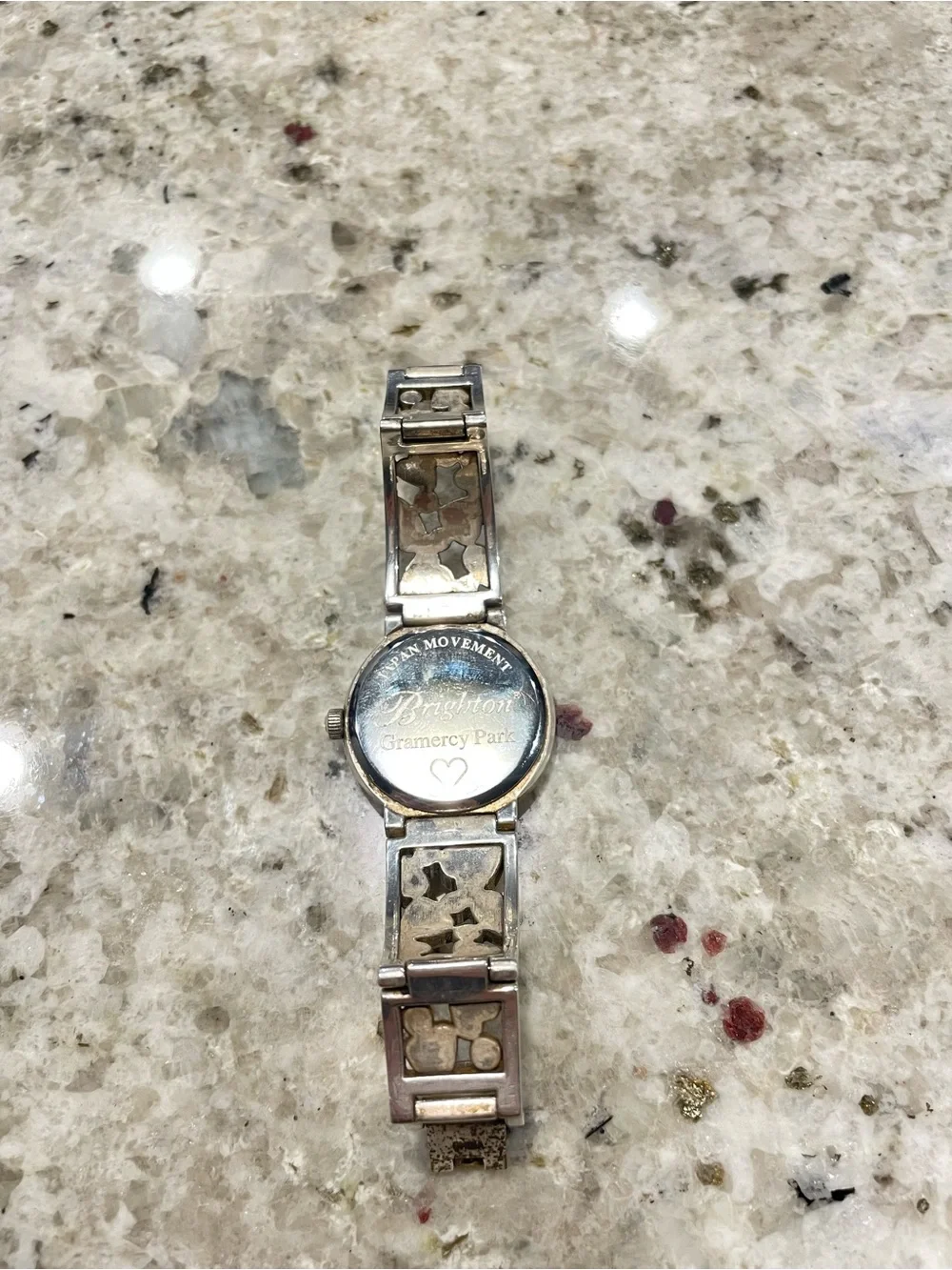 Brighton Silver and Gold Accented Heart Dial Watch